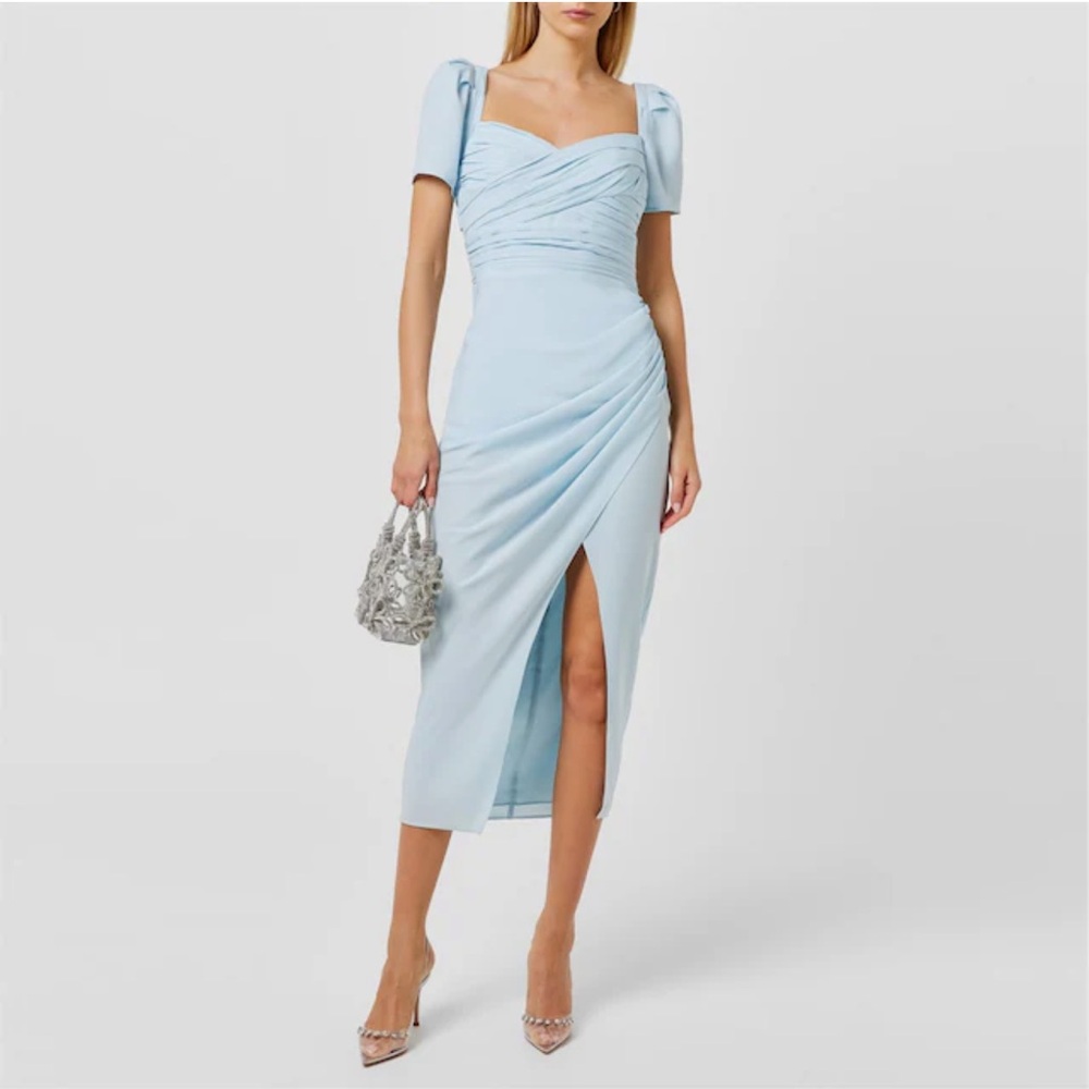 Self-Portrait Light Blue Midi Dress